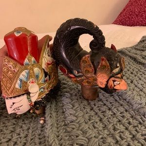 Handcrafted Multicolor Wooden Decor Piece